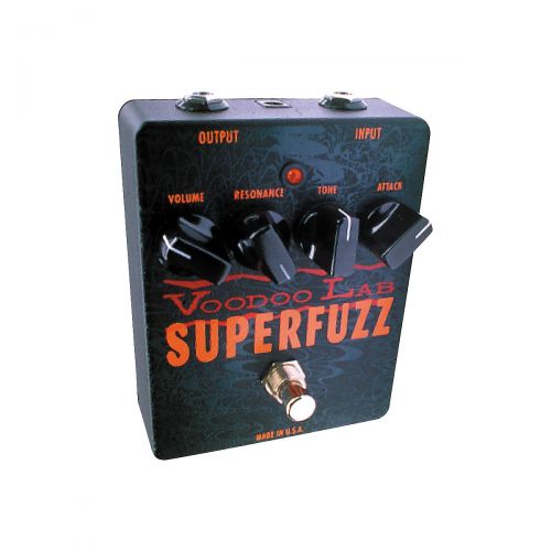  Voodoo Lab},description:The Superfuzz takes a classic 60s fuzz design and adds resonance and tone circuits to create an amazing new array of tones. Using the Resonance sub-harmonic