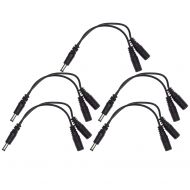 Voodoo Lab Cable 2.1mm Output Splitter Adaptor Male-Female/Female 5 Pack Bundle