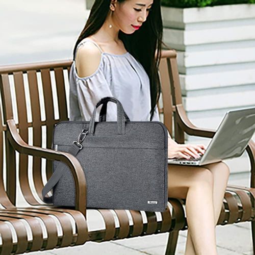  [아마존베스트]Voova Laptop Bag 17 17.3 inch Water-resistant Laptop Sleeve Case with Shoulder Straps & Handle/Notebook Computer Case Briefcase Compatible with MacBook/Acer/Asus/Hp, Grey