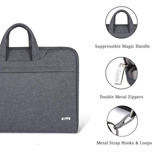  [아마존베스트]Voova Laptop Bag 17 17.3 inch Water-resistant Laptop Sleeve Case with Shoulder Straps & Handle/Notebook Computer Case Briefcase Compatible with MacBook/Acer/Asus/Hp, Grey