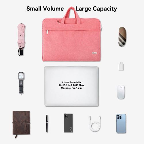  [아마존베스트]Voova 14 15 15.6 Inch Laptop Sleeve Shoulder Bag, Slim Women Computer Carrying Case with Strap Compatible with MacBook Pro 15.4 16 / Surface Book 2/Laptop 3 15 Chromebook Messenger