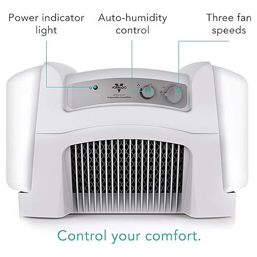 보네이도 Vornado Evap40 4-Gallon Evaporative Humidifier with Adjustable Humidistat and 3 Speeds