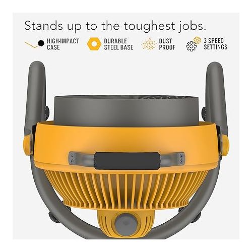 보네이도 Vornado 293 Large Heavy Duty Air Circulator Shop Fan, Yellow, 16 In.