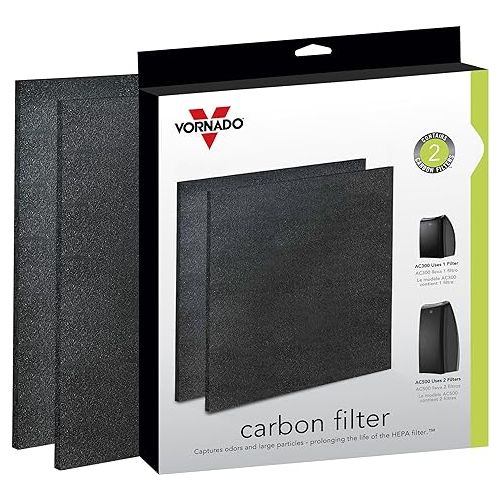 보네이도 Vornado MD1-0023 Replacement Carbon Filters (2-Pack),Black