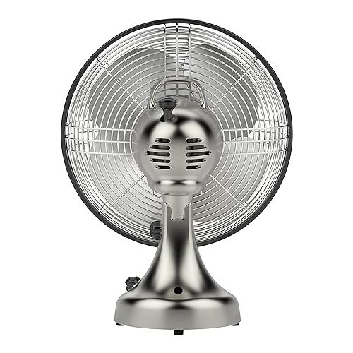 보네이도 Vornado Silver Swan Vintage Oscillating Fan, Brushed Nickel