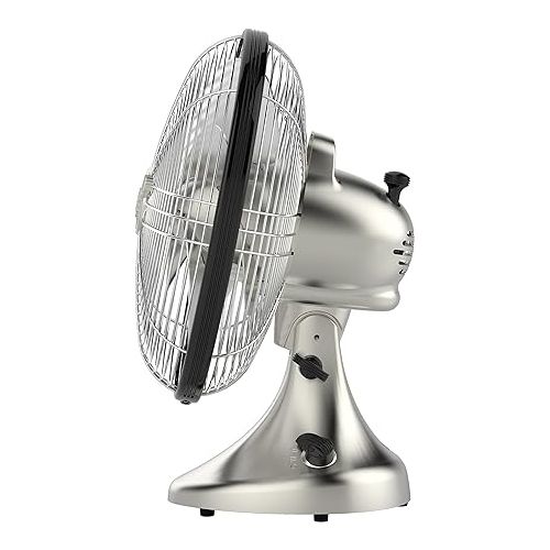 보네이도 Vornado Silver Swan Vintage Oscillating Fan, Brushed Nickel