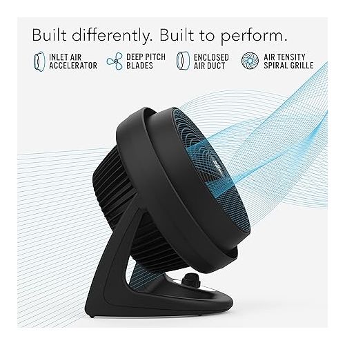 보네이도 Vornado 610 Whole Room Air Circulator Fan with 3 Speeds, Black, Medium