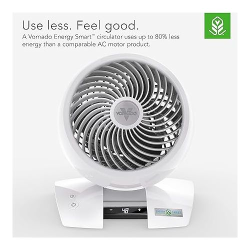 보네이도 Vornado 5303DC Energy Smart Small Air Circulator Fan with Variable Speed Control, white, Medium