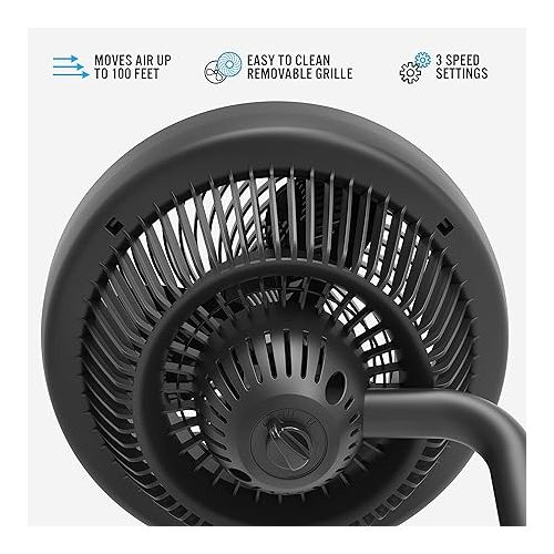 보네이도 Vornado 723 Full-Size Whole Room Air Circulator Fan,Black,Large