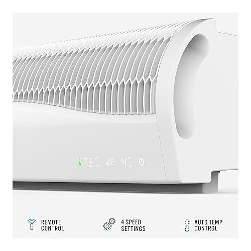 보네이도 Vornado TRANSOM Window Fan with 4 Speeds, Remote Control, Reversible Exhaust Mode, Weather Resistant Case, Whole Room, Ice White