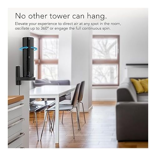 보네이도 Vornado ATOM 2W AE Oscillating Tower Fan with Wall Mount, Alexa Enabled,Black