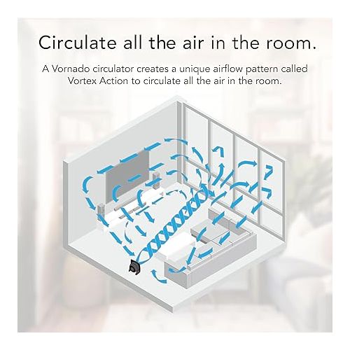 보네이도 Vornado 673T Whole Room Air Circulator Fan with Pivoting Head, 3 Speeds, Moves Air Up to 70 Feet