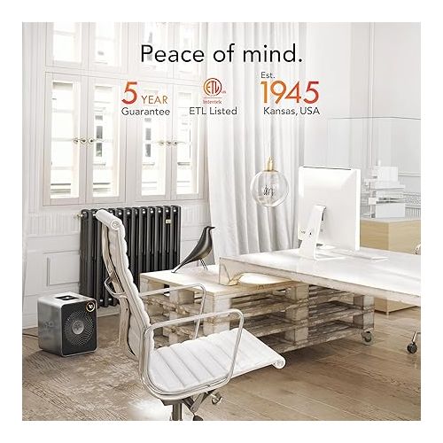 보네이도 Vornado VMHi600 Whole Room Metal Space Heater, Digital Thermostat, Remote Control, 1500 Watts, Stainless Steel