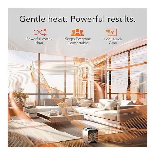 보네이도 Vornado VMHi600 Whole Room Metal Space Heater, Digital Thermostat, Remote Control, 1500 Watts, Stainless Steel