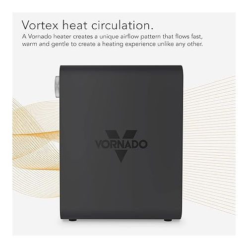 보네이도 Vornado VMHi300 Whole Room Metal Space Heater, Digital Thermostat, Remote Control, 1500 Watts, Storm Gray