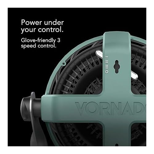 보네이도 Vornado EXO51 Heavy Duty Air Circulator Shop Fan with IP54 Rated Dustproof and Water-Resistant Motor, Green, CR1-0389-17, Medium