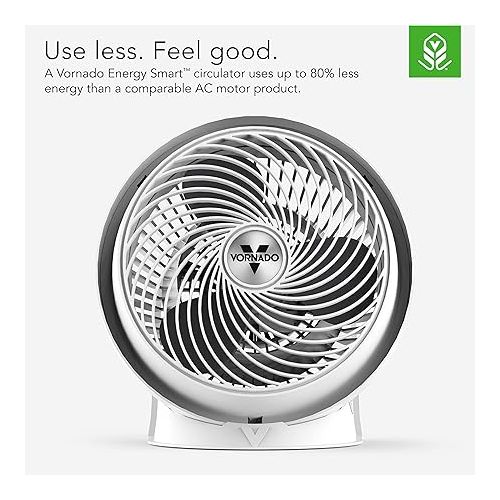 보네이도 Vornado 733DC Whole Room Energy Smart Air Circulator Fan, Made in USA, Variable Speed Control, White, Large
