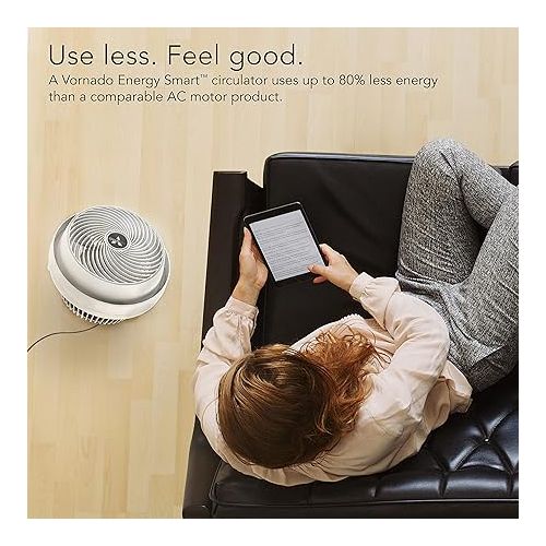 보네이도 Vornado 610DC Energy Smart Air Circulator Fan with Variable Speed Control, DC Motor, Adjustable Head, Quiet Fan for Bedroom, Office, Home