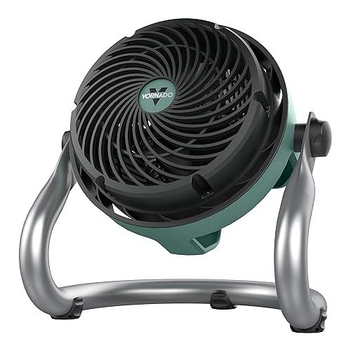 보네이도 Vornado EXO51 Heavy Duty Air Circulator Shop Fan with IP54 Rated Dustproof and Water-Resistant Motor, Green, CR1-0389-17 & VFAN Mini Classic Personal Vintage Air Circulator Fan, Green