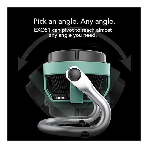 보네이도 Vornado EXO51 Heavy Duty Air Circulator Shop Fan with IP54 Rated Dustproof and Water-Resistant Motor, Green, CR1-0389-17 & VFAN Mini Classic Personal Vintage Air Circulator Fan, Green