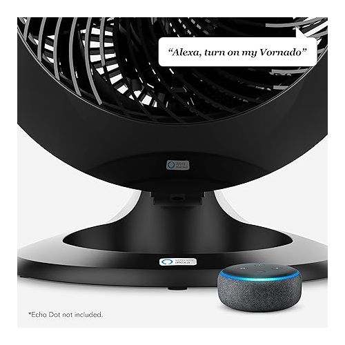 보네이도 Vornado 660 AE Large Whole Room Works with Alexa Air Circulator Fan with 4 Speeds, Black, A Certified for Humans Device