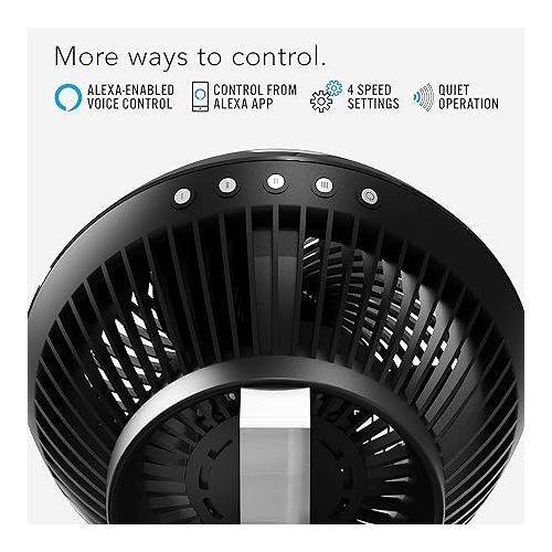 보네이도 Vornado 660 AE Large Whole Room Works with Alexa Air Circulator Fan with 4 Speeds, Black, A Certified for Humans Device