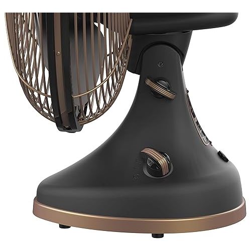 보네이도 Vornado Silver Swan Alchemy Oscillating Vintage Fan, Gunmetal, Medium