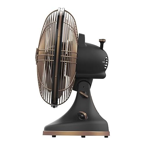 보네이도 Vornado Silver Swan Alchemy Oscillating Vintage Fan, Gunmetal, Medium