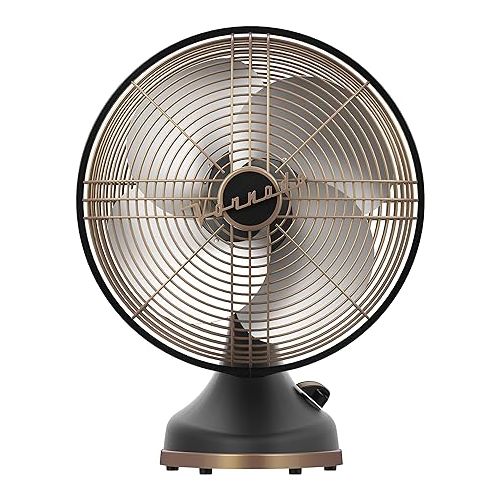 보네이도 Vornado Silver Swan Alchemy Oscillating Vintage Fan, Gunmetal, Medium