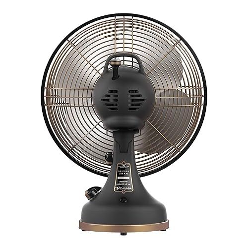 보네이도 Vornado Silver Swan Alchemy Oscillating Vintage Fan, Gunmetal, Medium