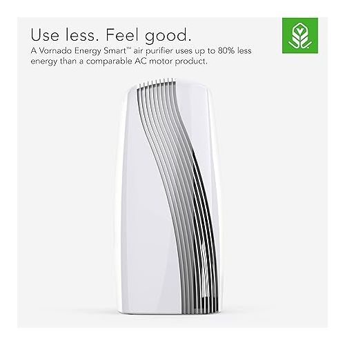 보네이도 Vornado PCO575DC Air Purifier with True HEPA and Carbon Filtration to Capture Allergens, Smoke, Odors, and Patented Silverscreen Technology Attacks Viruses, Whole Room, White