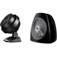 Vornado 530 Compact Whole Room Air Circulator Fan, Black & MVH Vortex Heater with 3 Heat Settings, Adjustable Thermostat, Tip-Over Protection, Auto Safety Shut-Off System, Whole Room, Black