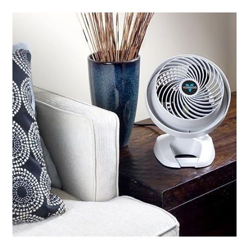 보네이도 Vornado Compact Whole Room Air Circulator with 3 Quiet Speeds and Circulates Air Up to 65 Feet, Cools Off Rooms Up to 5 Degrees Lower, Ideal for Dorms, Offices, or Cubicals, White Finish