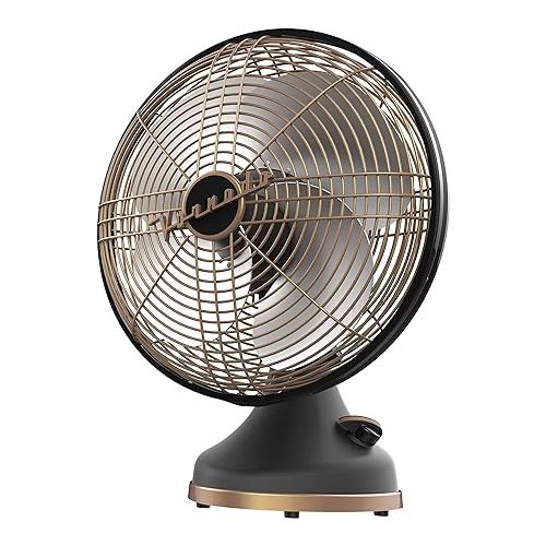 보네이도 Vornado Silver Swan Alchemy Oscillating Vintage Fan, Gunmetal, Medium and Vornado VFAN Mini Classic Personal Vintage Air Circulator Fan, Green