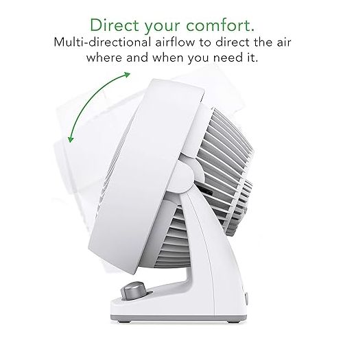 보네이도 Vornado 133DC Energy Smart Compact Air Circulator Fan with Variable Speed Control, White, CR1-0349-73 & VFAN Mini Classic Personal Vintage Air Circulator Fan, Vintage White- Classic Base, Small