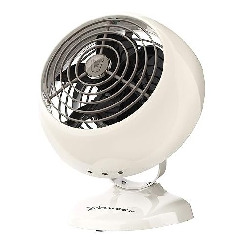 보네이도 Vornado VFAN Sr. Pedestal and VFAN Mini Classic Personal Vintage Air Circulator Fans, Vintage White