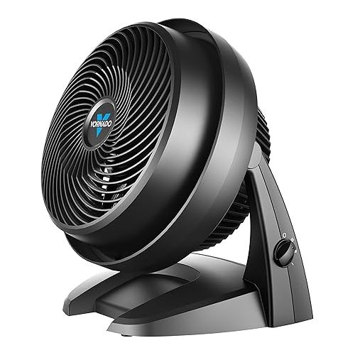 보네이도 Vornado 7803 Large Pedestal Whole Room Air Circulator Fan with Adjustable Height, 3 Speed Settings, Removable Grill for Cleaning, Black & 630 Mid-Size Whole Room Air Circulator Fan