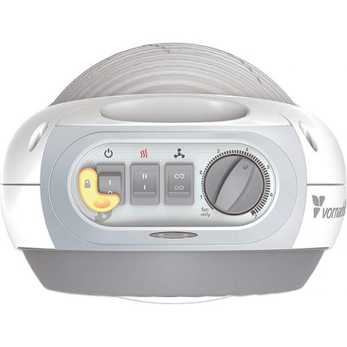 보네이도 Tempa Nursery, Electric Space Heater for Baby with Locking Controls, Tipover Protection, Safety Shutoff, Hidden Cord Storage, 900W with Adjustable Thermostat, White