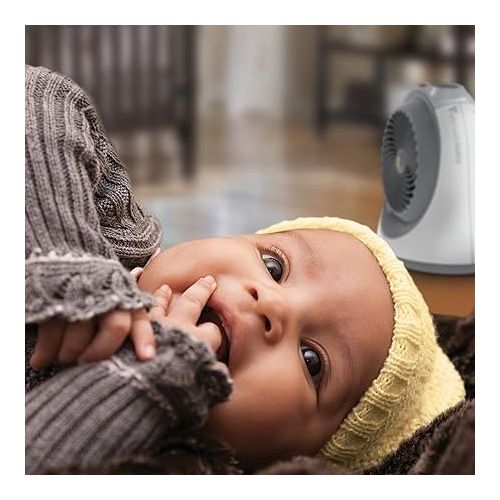 보네이도 Tempa Nursery, Electric Space Heater for Baby with Locking Controls, Tipover Protection, Safety Shutoff, Hidden Cord Storage, 900W with Adjustable Thermostat, White