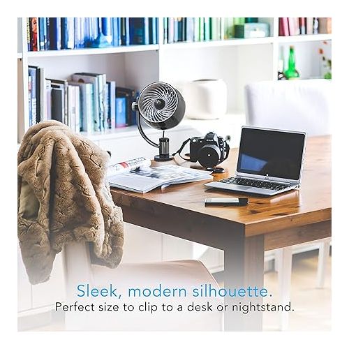 보네이도 Vornado Pivot6 Whole Room Air Circulator Fan Bundle with Pivot3C Compact Clip On Fan, Black