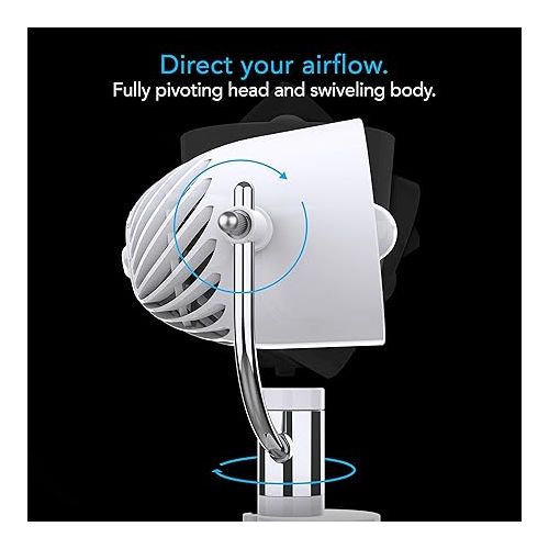 보네이도 Vornado PIVOTC Personal Air Circulator Fan with Multi-Surface Clip, White (CR1-0387-43)