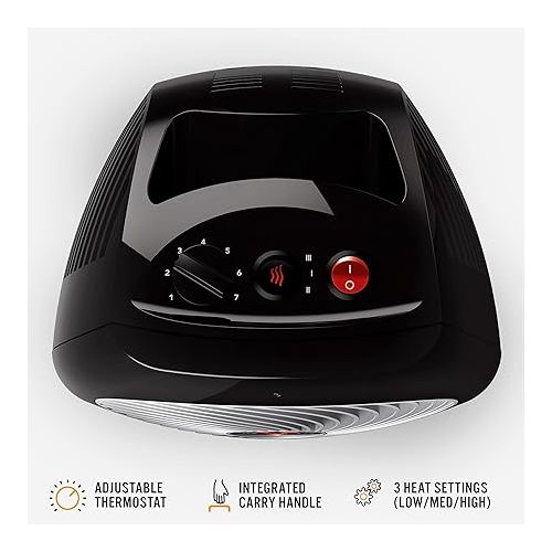 보네이도 Vornado Velocity 5R Whole Room Space Heater with Remote Control, Black & MVH Space Heater with 3 Heat Settings, Adjustable Thermostat