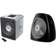 Vornado VMHi600 Whole Room Metal Space Heater & MVH Space Heater with 3 Heat Settings, Adjustable Thermostat, Tip-Over Protection, Auto Safety Shut-Off System, Indoor Use, Whole Room, Black