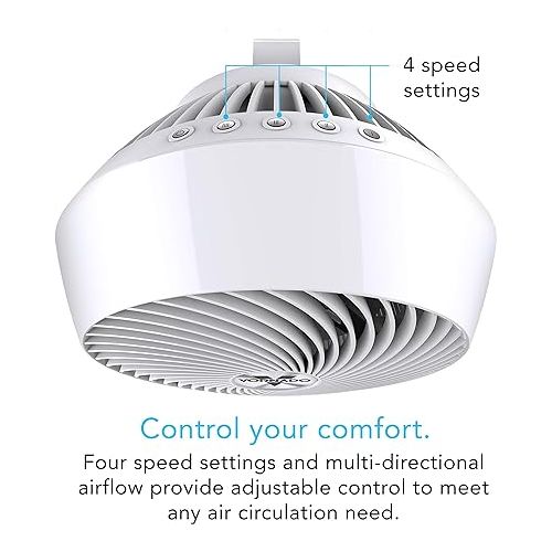 보네이도 Vornado 660 Large Whole Room Air Circulator Fan with 4 Speeds and 90-Degree Tilt, 660-Large, White & 630 Mid-Size Whole Room Air Circulator Fan