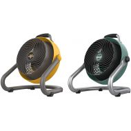 Vornado 293 16 In. Heavy Duty Air Circulator Shop Fan Bundle, Yellow and Green