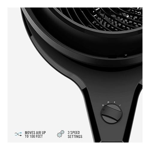 보네이도 Vornado 602 Whole Room Air Circulator Pedestal Fan with 3 Speeds, Adjustable Height, Personal, Black & 460 Small Whole Room Air Circulator Fan with 3 Speeds, 460-Small, Black