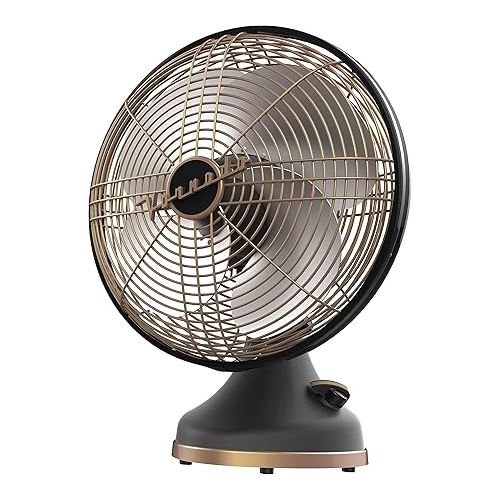 보네이도 Vornado Silver Swan Alchemy 610DC Oscillating Vintage Gunmetal Medium Energy Smart DC Motor Air Circulator Fan