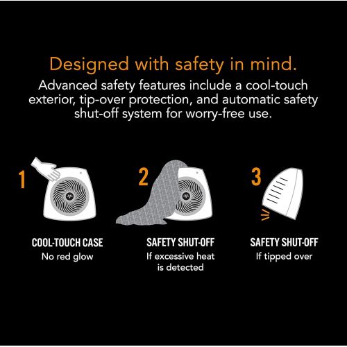 보네이도 보네이도 써큘레이터Vornado MVH Vortex Heater with 3 Heat Settings, Adjustable Thermostat, Tip-Over Protection, Auto Safety Shut-Off System, Black