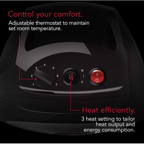 보네이도 보네이도 써큘레이터Vornado MVH Vortex Heater with 3 Heat Settings, Adjustable Thermostat, Tip-Over Protection, Auto Safety Shut-Off System, Black