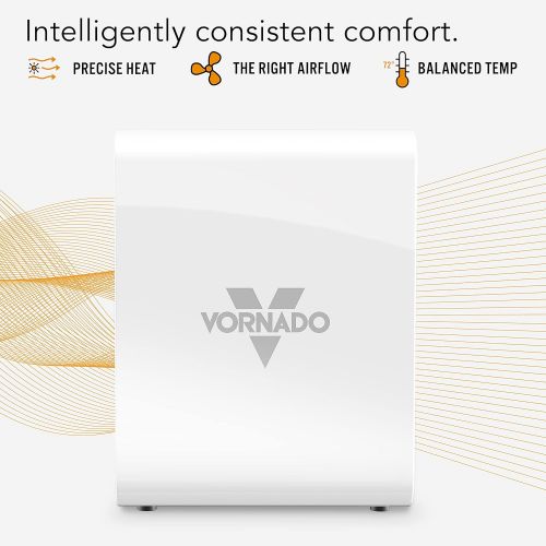 보네이도 보네이도 써큘레이터Vornado VMH500 Whole Room Metal Heater with Auto Climate, 2 Heat Settings, Adjustable Thermostat, 1-12 Hour Timer, and Remote, Ice White